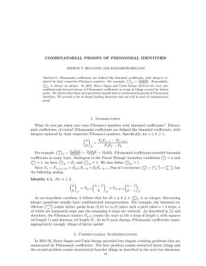 Combinatorial Proofs of Fibonomial Identities 1