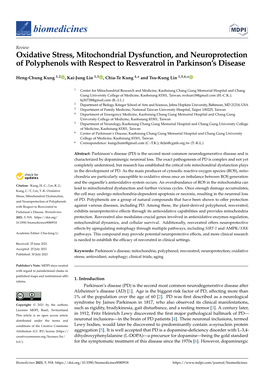 Oxidative Stress, Mitochondrial Dysfunction, and Neuroprotection of Polyphenols with Respect to Resveratrol in Parkinson’S Disease
