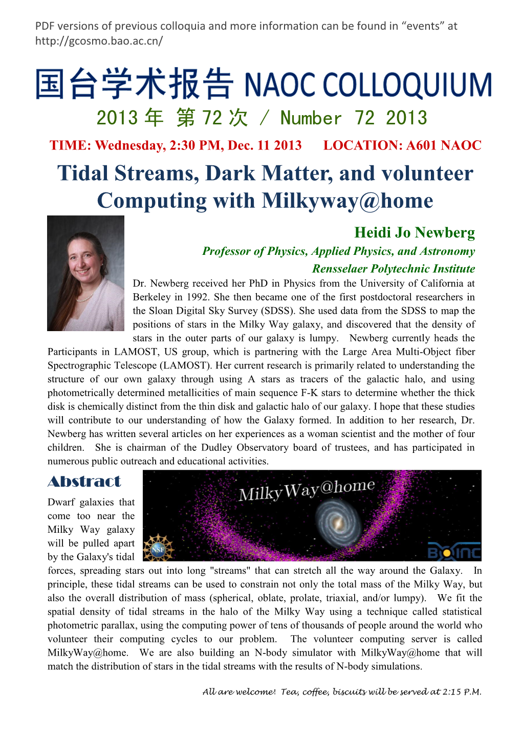 Tidal Streams, Dark Matter, and Volunteer Computing with Milkyway