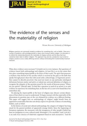 The Evidence of the Senses and the Materiality of Religion