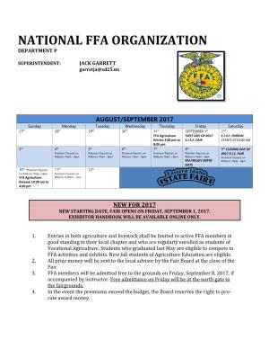 National Ffa Organization Department P