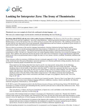 Looking for Interpreter Zero: the Irony of Themistocles