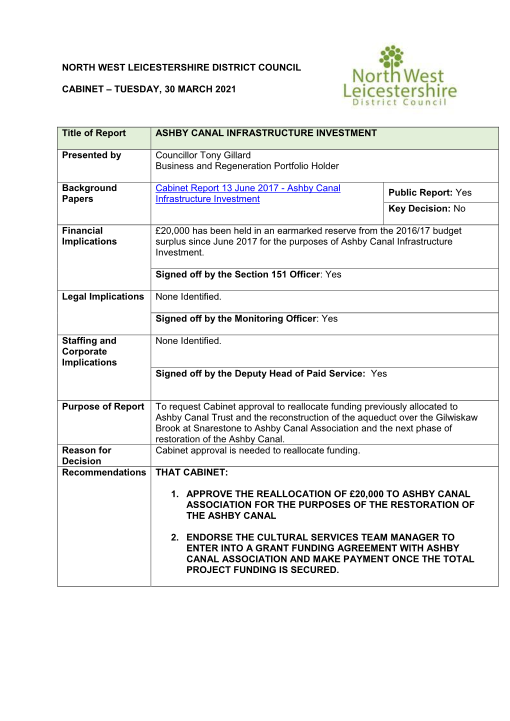 Ashby Canal Infrastructure Investment PDF 1 MB