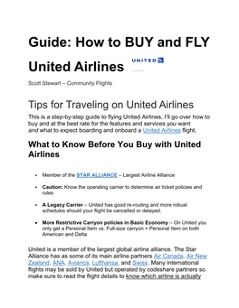 Guide: How to BUY and FLY United Airlines