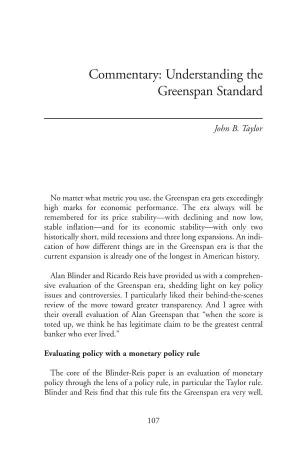 Understanding the Greenspan Standard