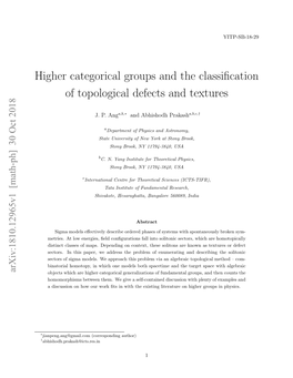 Higher Categorical Groups and the Classification of Topological Defects and Textures