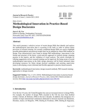 Methodological Innovation in Practice-Based Design Doctorates