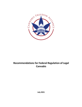 Recommendations for Federal Regulation of Legal Cannabis