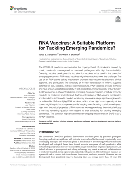 RNA Vaccines: a Suitable Platform for Tackling Emerging Pandemics?