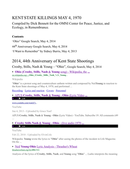 May 4, 2014, Kent State Killings