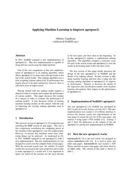 Applying Machine Learning to Improve Apropos(1)