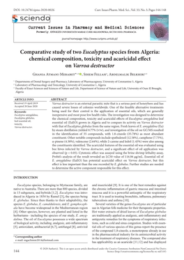 Comparative Study of Two Eucalyptus Species from Algeria
