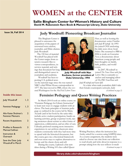 WOMEN at the CENTER Sallie Bingham Center for Women’S History and Culture David M