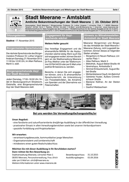 Stadt Meerane – Amtsblatt Amtliche Bekanntmachungen Der Stadt Meerane | 23