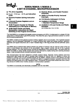 Intel 8080 Datasheet