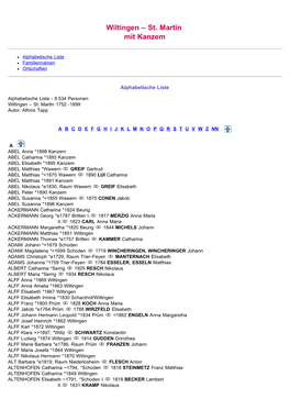 ABC-Listen Zu Familienbuch Rk. Wiltingen