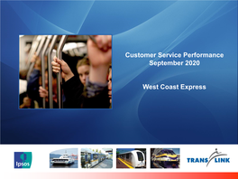 Customer Service Performance September 2020 West Coast Express