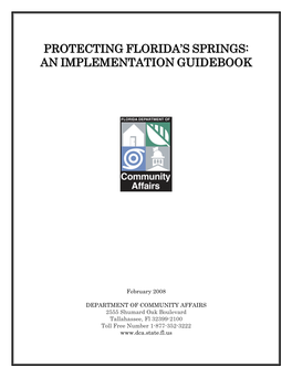 Protecting Florida's Springs: an Implementation Guidebook