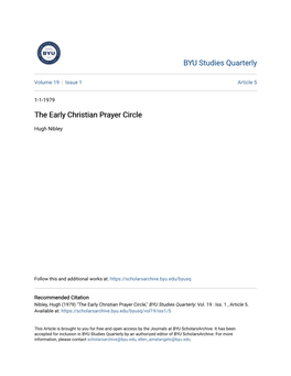 The Early Christian Prayer Circle