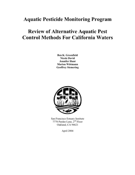 Assessment of Non-Chemical Control of Aquatic Plants
