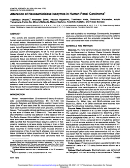 Alteration of Hexosaminidaseisozymesin