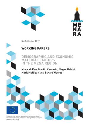 Demographic and Economic Material Factors in the Mena Region