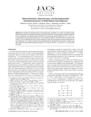 Electrochemistry, Spectroscopy, and Electrogenerated Chemiluminescence of Silole-Based Chromophores Matthew M