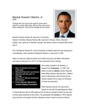 Barack Hussein Obama, Jr