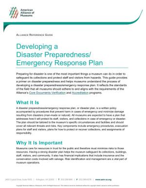 Developing a Disaster Preparedness/ Emergency Response Plan