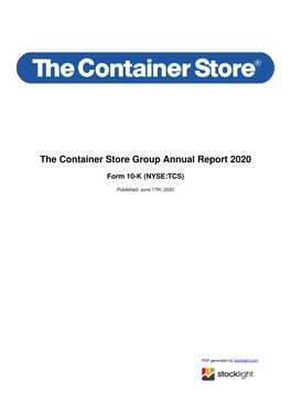 The Container Store Group Annual Report 2020