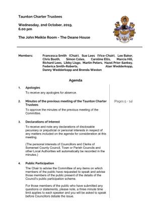 (Public Pack)Agenda Document for Taunton Charter Trustees, 02/10