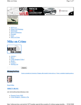 Mike on Crime Page 1 of 7