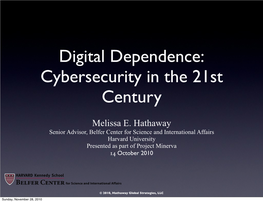 Digital Dependence: Cybersecurity in the 21St Century