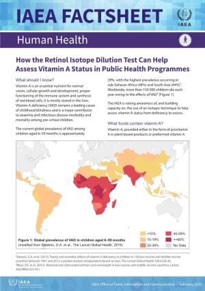 IAEA Factsheet: How the Retinol Isotope Dilution Test Can Help