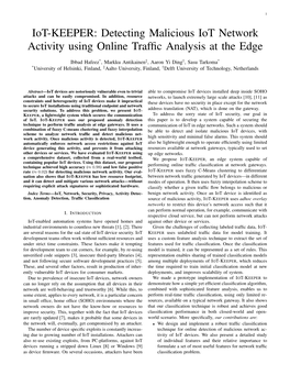 Detecting Malicious Iot Network Activity Using Online Traffic Analysis