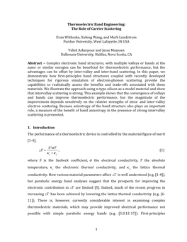 1 Thermoelectric Band Engineering: the Role of Carrier Scattering Evan