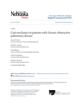 Gait Mechanics in Patients with Chronic Obstructive Pulmonary Disease Jenna M