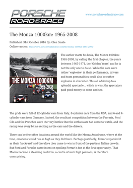 The Monza 1000Km: 1965-2008