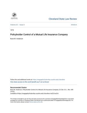 Policyholder Control of a Mutual Life Insurance Company