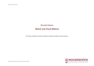 Watch and Clock Makers