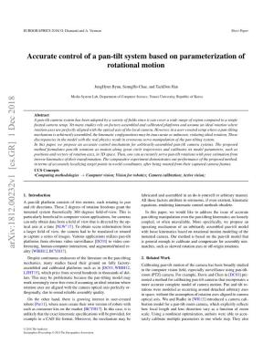 Accurate Control of a Pan-Tilt System Based on Parameterization of Rotational Motion