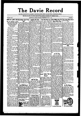 The Davie Record DAVXE COUNTY’S OLDEST NEW SPAPER-THE PAPER the PEOPLE READ