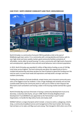 1 Case Study: North Ormesby Community Land Trust