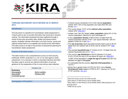 Turkana County Constitutes 2.2% of the National Population 2014 Ranked 18/47