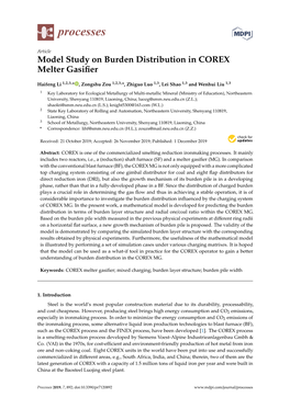 Model Study on Burden Distribution in COREX Melter Gasifier