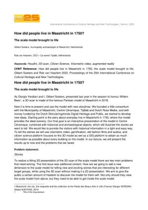 How Did People Live in Maastricht in 1750?