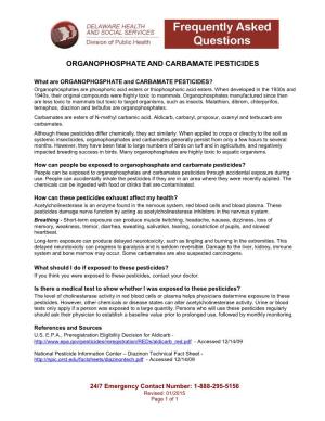 Organophosphate and Carbamate Pesticides