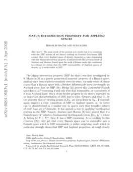 Mazur Intersection Property for Asplund Spaces 3