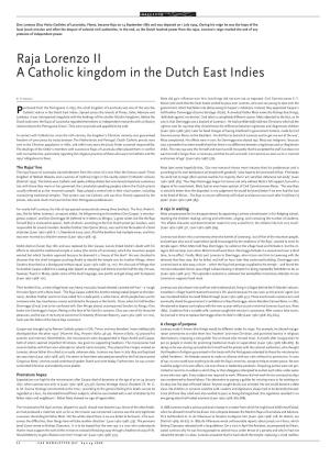 Raja Lorenzo II a Catholic Kingdom in the Dutch East Indies