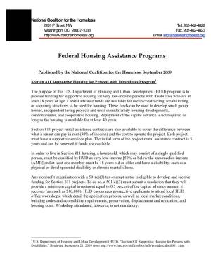 Federal Housing Assistance Programs